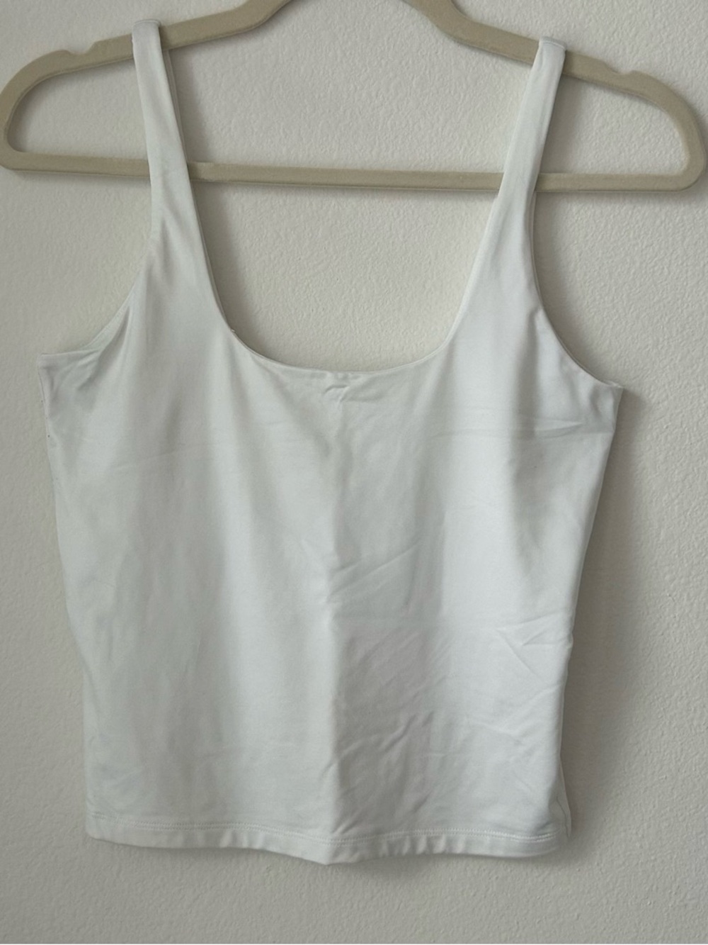White Square Neck Tank Top